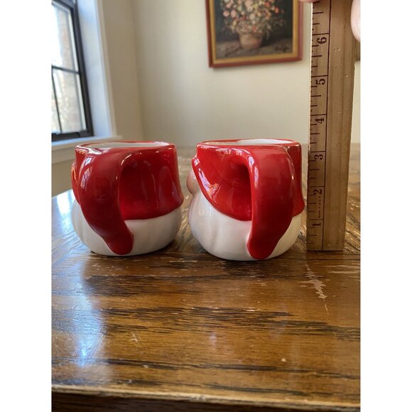 Set Of 2 Red & White Gnome Ceramic Mugs - Picture 3 of 7